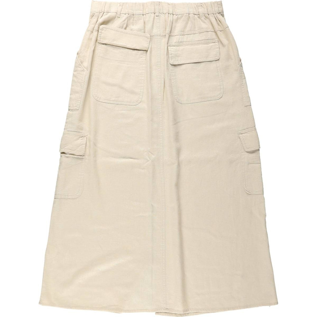 MAX STUDIO Linen x Rayon Long A-line Skirt, Women's Size L (approx.) linen unbleached Vintage Second Hand