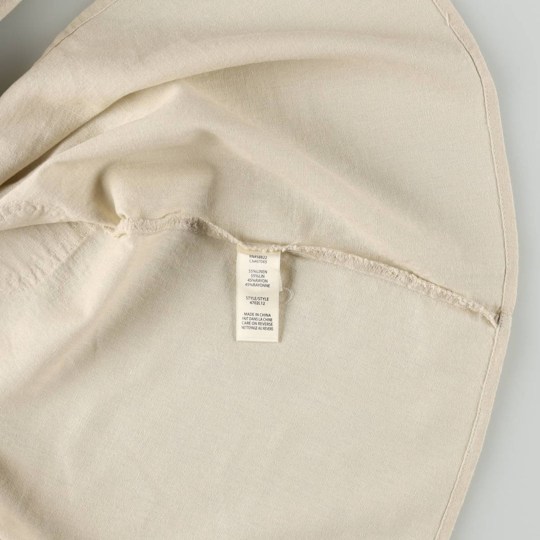 MAX STUDIO Linen x Rayon Long A-line Skirt, Women's Size L (approx.) linen unbleached Vintage Second Hand