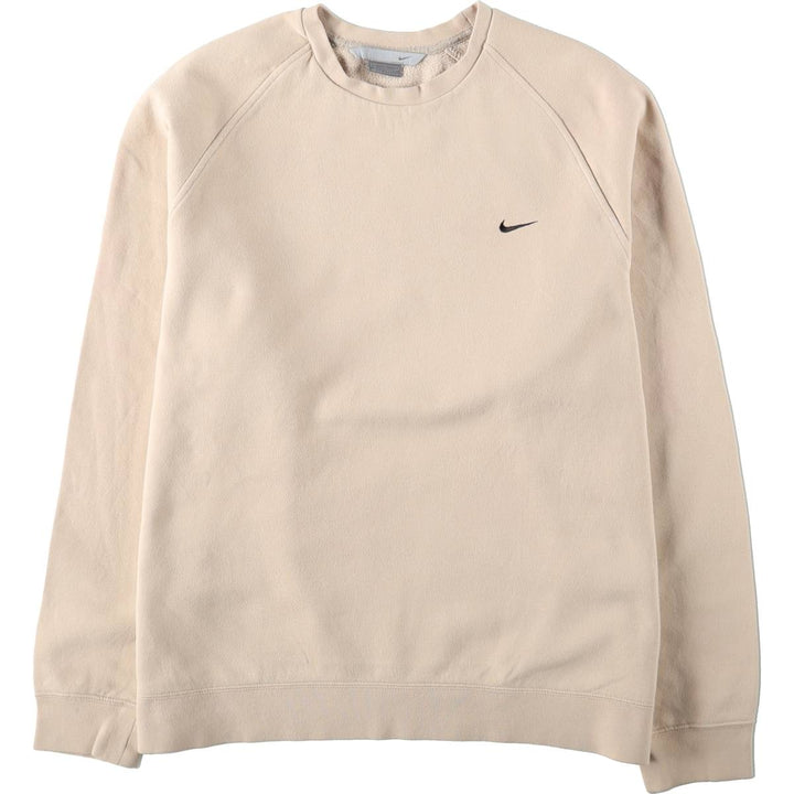 90s-00'S Nike One-Point Logo Sweatshirt, Men's Size XL (approx.) cotton unbleached Vintage Second Hand