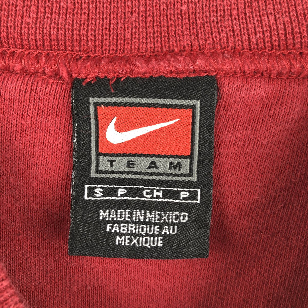 Nike TEAM One-Point Logo Sweatshirt (Men's Size S) cotton red type Vintage Second Hand