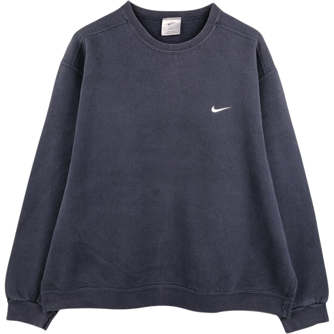 Nike One Point Logo Sweatshirt, Trainer, Men's XL cotton navy blue type Vintage Second Hand
