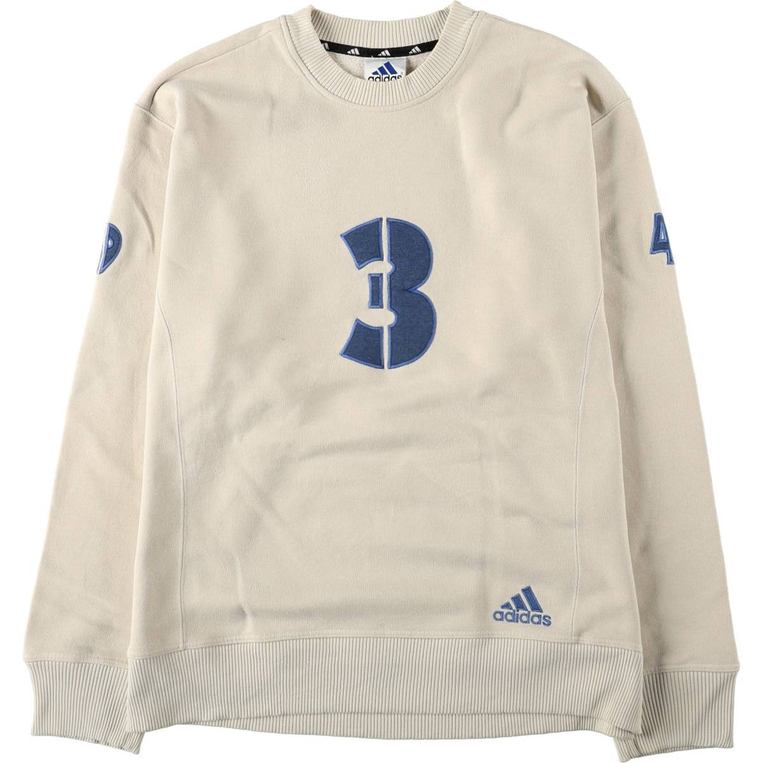 90s-00'S Adidas sweatshirt, men's size M (approx.) cotton unbleached Vintage Second Hand