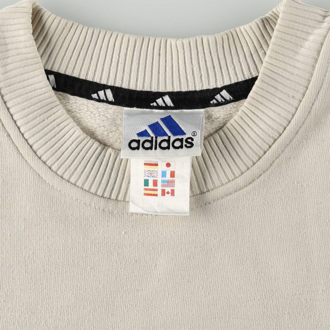 90s-00'S Adidas sweatshirt, men's size M (approx.) cotton unbleached Vintage Second Hand