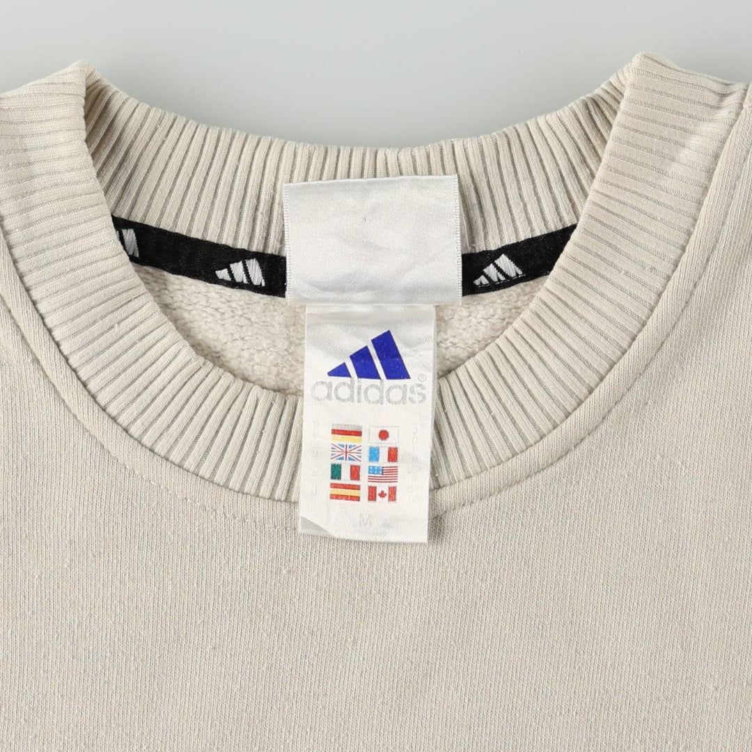 90s-00'S Adidas sweatshirt, men's size M (approx.) cotton unbleached Vintage Second Hand