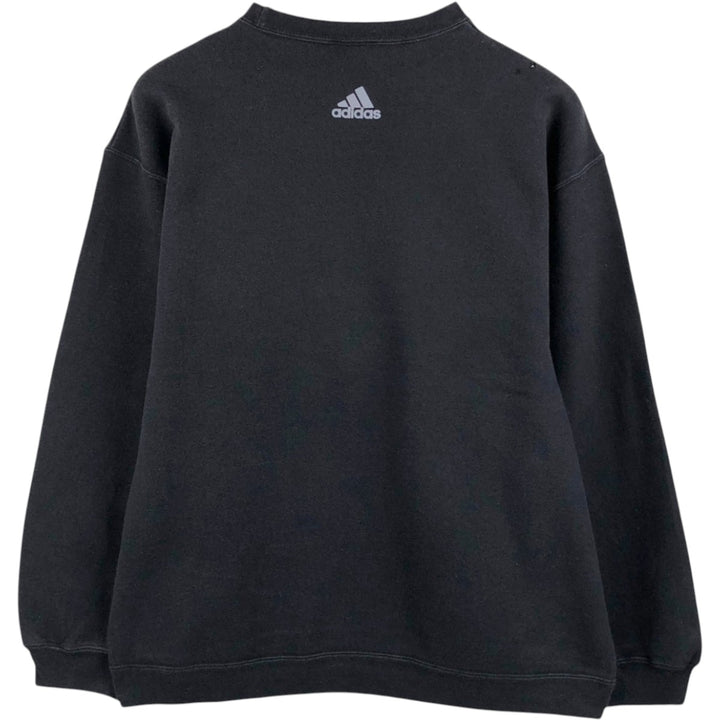 Adidas sweatshirt, made in the USA, men's size L (equivalent), crew neck. cotton black type Vintage Second Hand