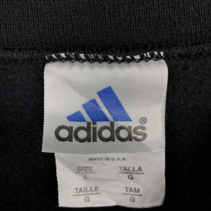 Adidas sweatshirt, made in the USA, men's size L (equivalent), crew neck. cotton black type Vintage Second Hand