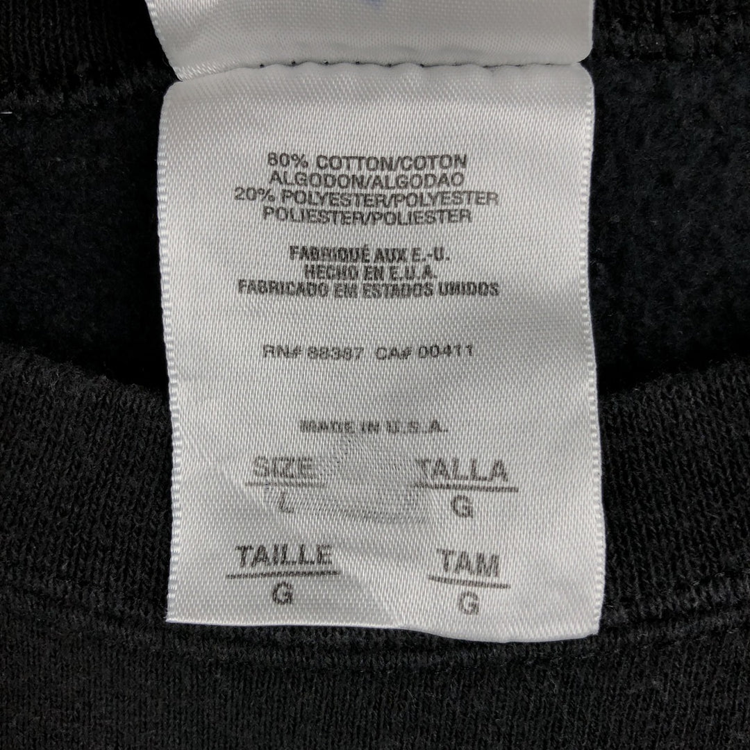 Adidas sweatshirt, made in the USA, men's size L (equivalent), crew neck. cotton black type Vintage Second Hand