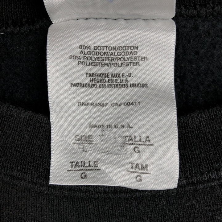 Adidas sweatshirt, made in the USA, men's size L (equivalent), crew neck. cotton black type Vintage Second Hand