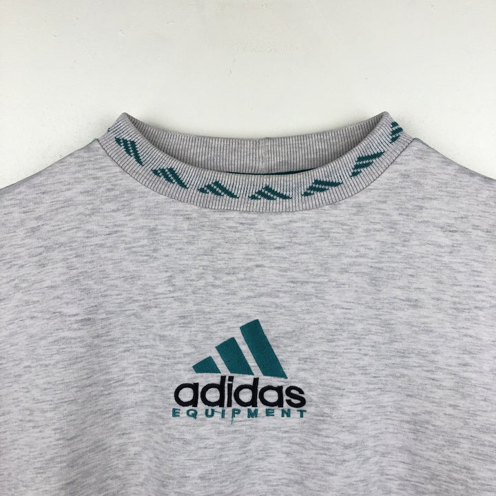 90'S Adidas EQUIPMENT sweatshirt, made in Australia, men's size L equivalent, vintage. polyester gray type Vintage Second Hand
