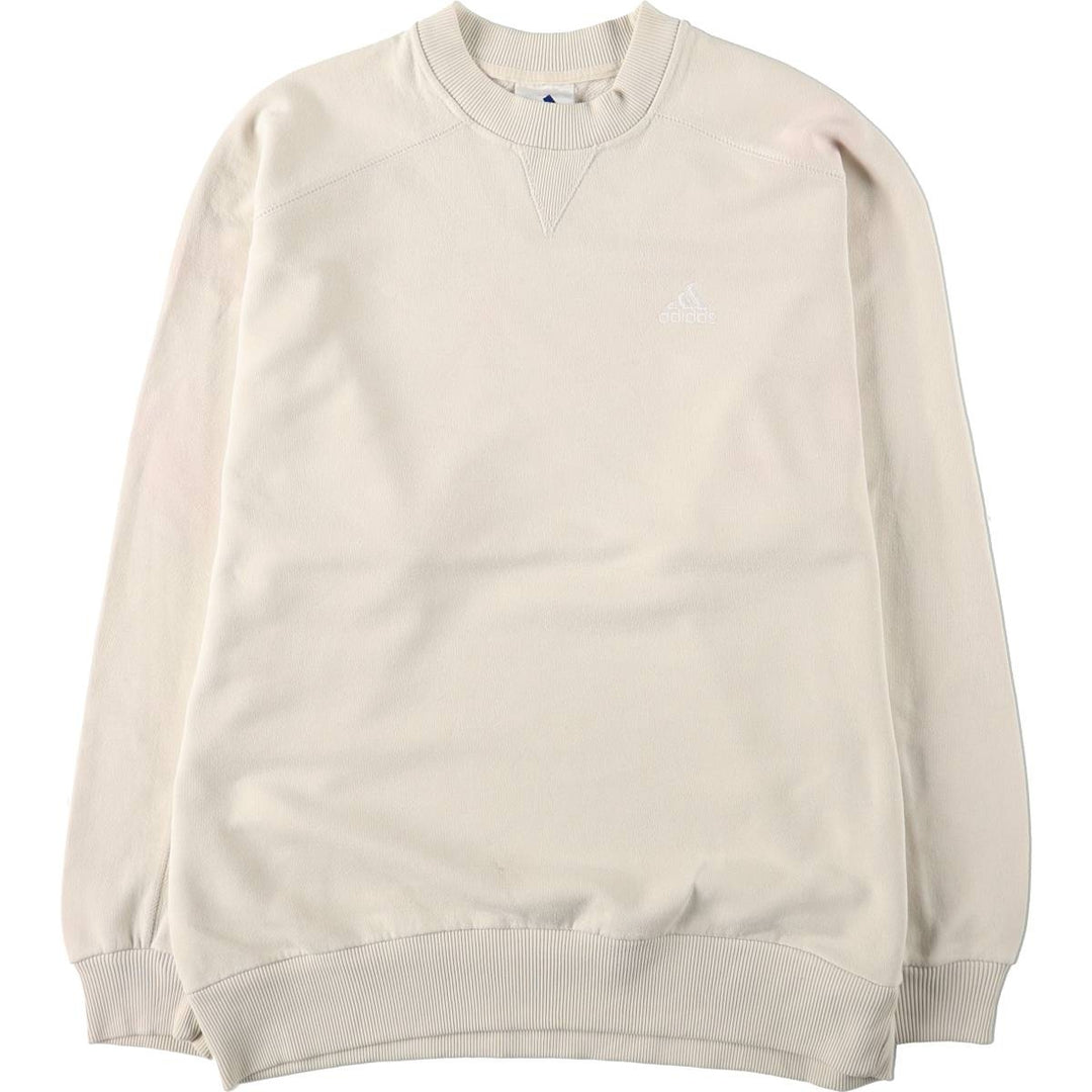 90s-00'S Adidas One-Point Logo Sweatshirt, Men's Size L cotton unbleached Vintage Second Hand