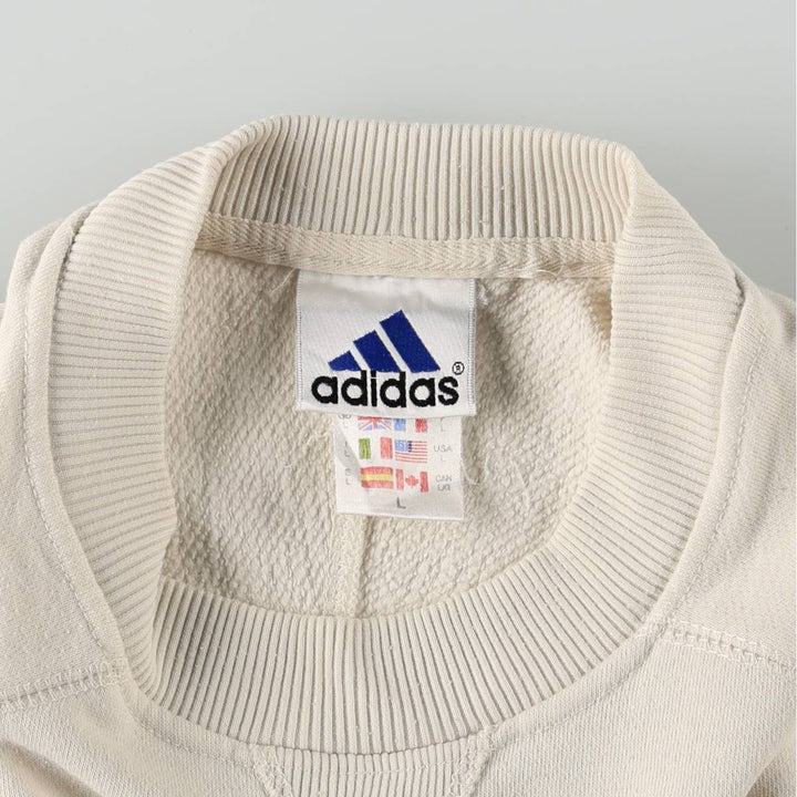 90s-00'S Adidas One-Point Logo Sweatshirt, Men's Size L cotton unbleached Vintage Second Hand
