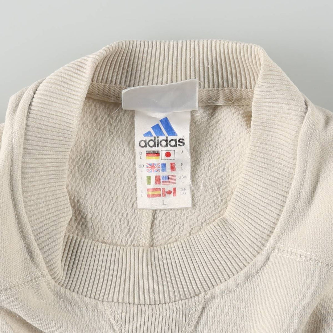 90s-00'S Adidas One-Point Logo Sweatshirt, Men's Size L cotton unbleached Vintage Second Hand