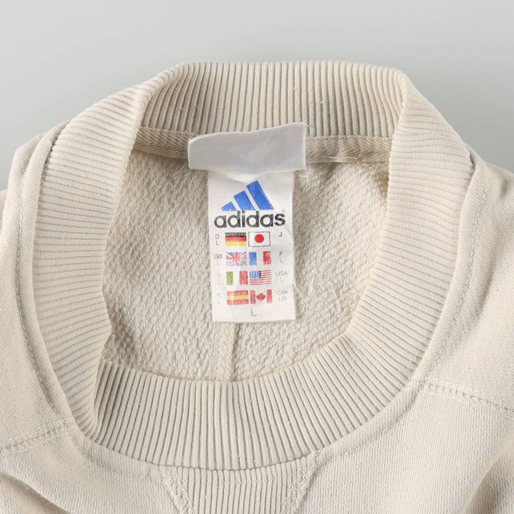 90s-00'S Adidas One-Point Logo Sweatshirt, Men's Size L cotton unbleached Vintage Second Hand