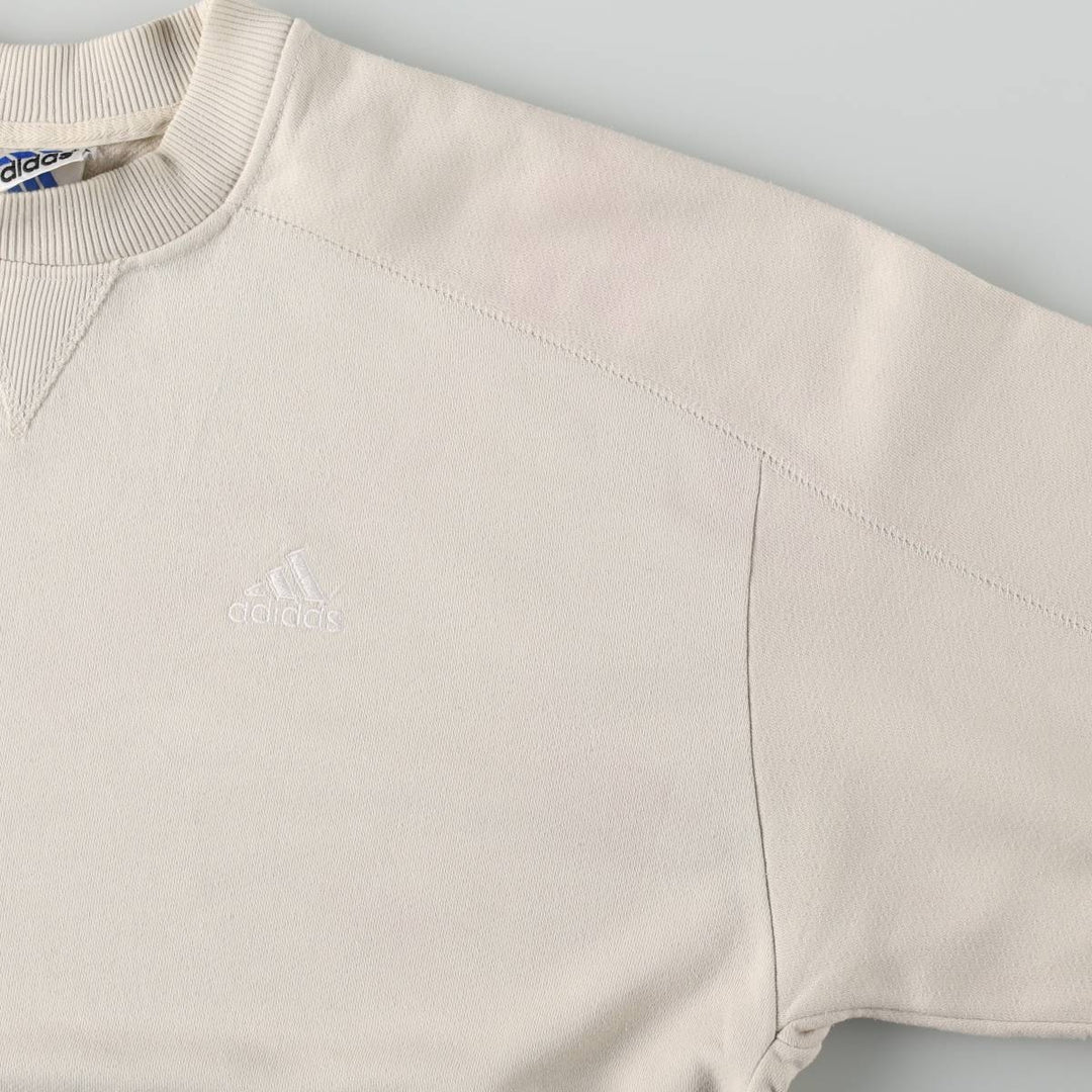 90s-00'S Adidas One-Point Logo Sweatshirt, Men's Size L cotton unbleached Vintage Second Hand