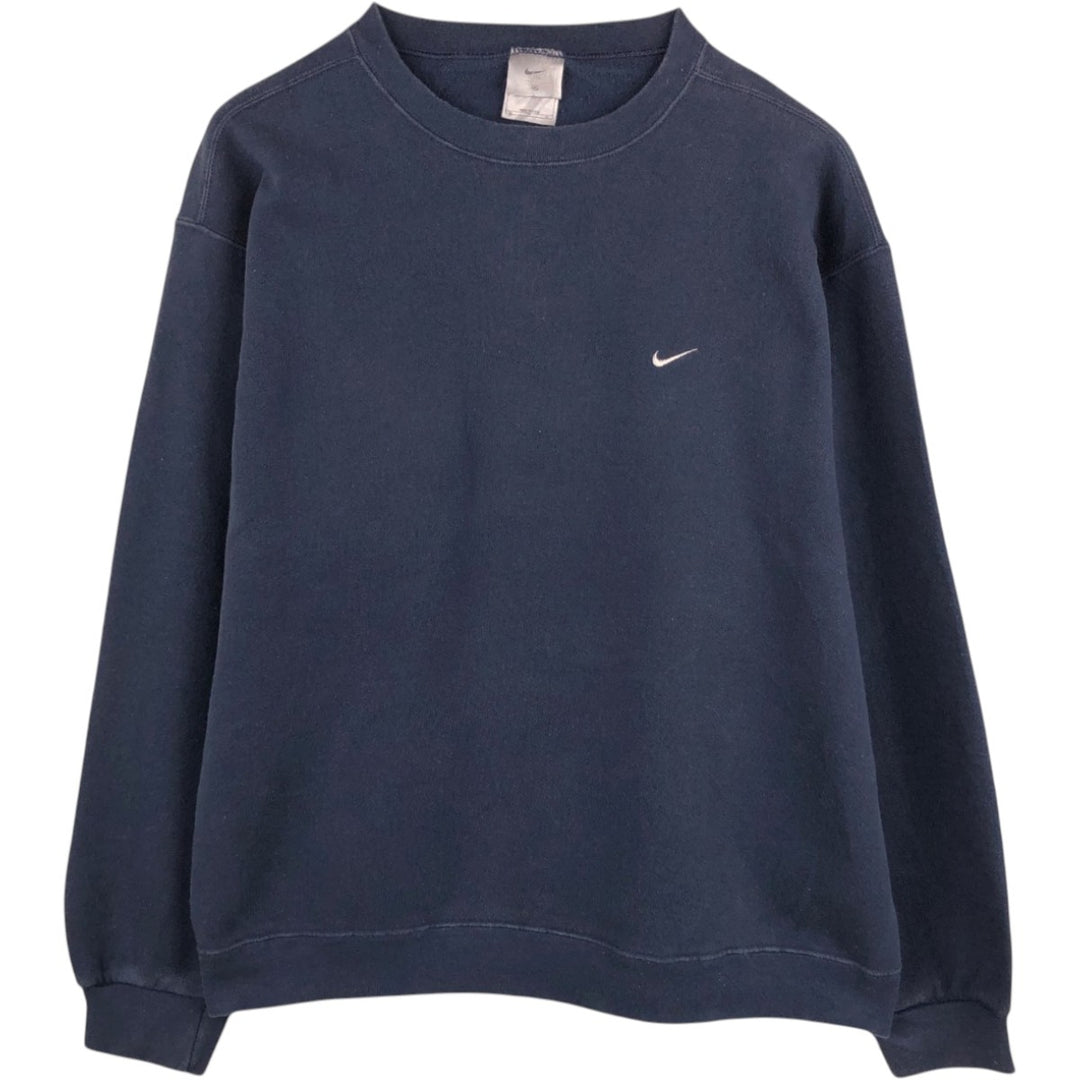 90'S Nike One Point Logo Sweatshirt Trainer Made in USA Men's XL Vintage cotton navy blue type Vintage Second Hand
