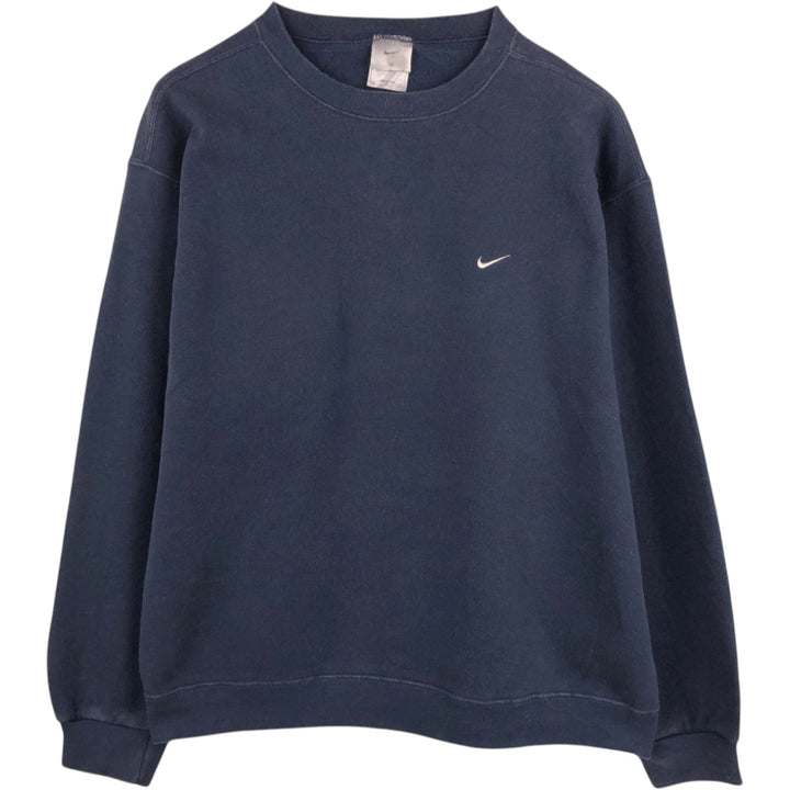 90'S Nike One Point Logo Sweatshirt Trainer Made in USA Men's XL Vintage cotton navy blue type Vintage Second Hand