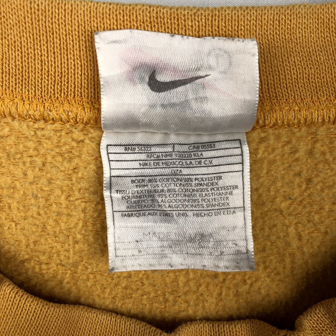 90'S Nike One Point Logo Sweatshirt Trainer Made in USA Men's L Size Vintage cotton yellow type Vintage Second Hand