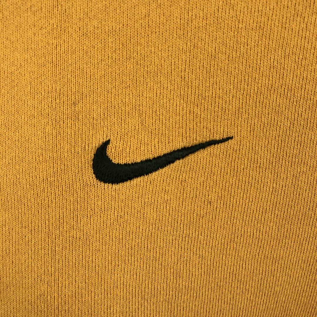 90'S Nike One Point Logo Sweatshirt Trainer Made in USA Men's L Size Vintage cotton yellow type Vintage Second Hand