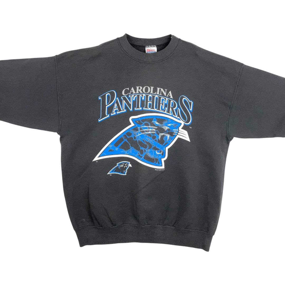 90'S Hanes NFL Carolina Panthers Logo Sweatshirt, Men's Size XL (approx.), Vintage cotton black type Vintage Second Hand