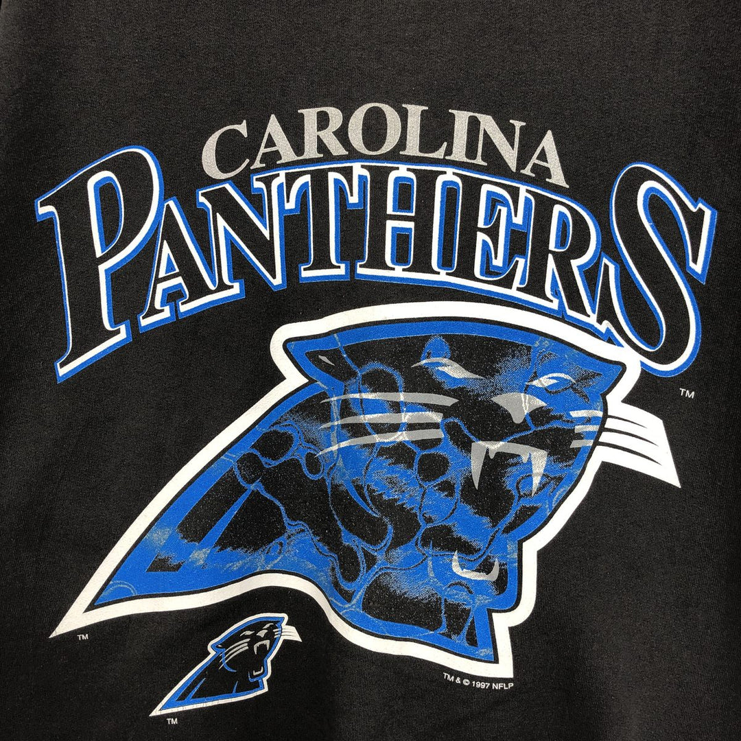 90'S Hanes NFL Carolina Panthers Logo Sweatshirt, Men's Size XL (approx.), Vintage cotton black type Vintage Second Hand