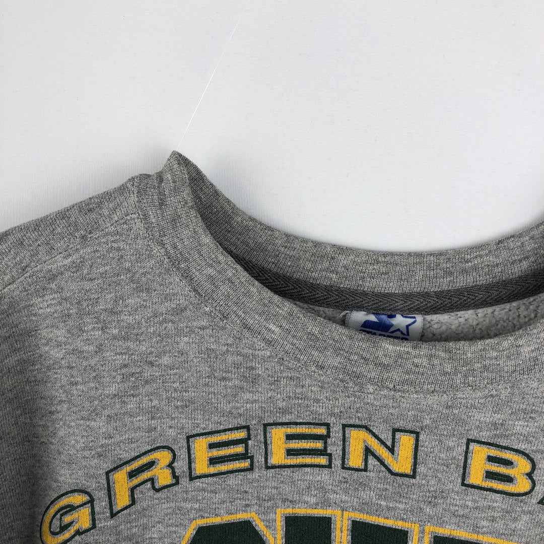 90'S Starter NFL Green Bay Packers Logo Sweatshirt, Made in USA, Men's Size L (Equivalent), Vintage cotton gray type Vintage Second Hand