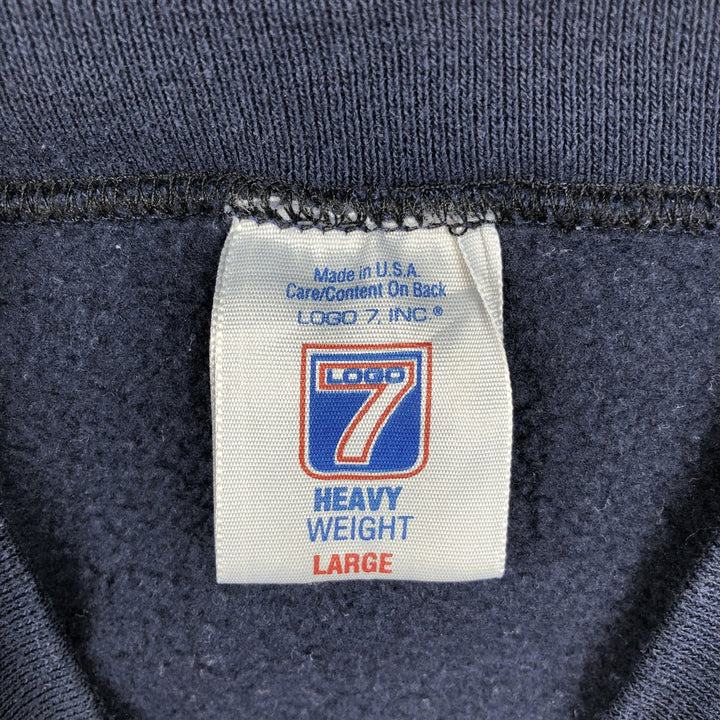 90'S LOGO7 NFL Dallas Cowboys Glitter Print Logo Sweatshirt, Made in USA, Men's Size L (Equivalent), Vintage cotton navy blue type Vintage Second Hand