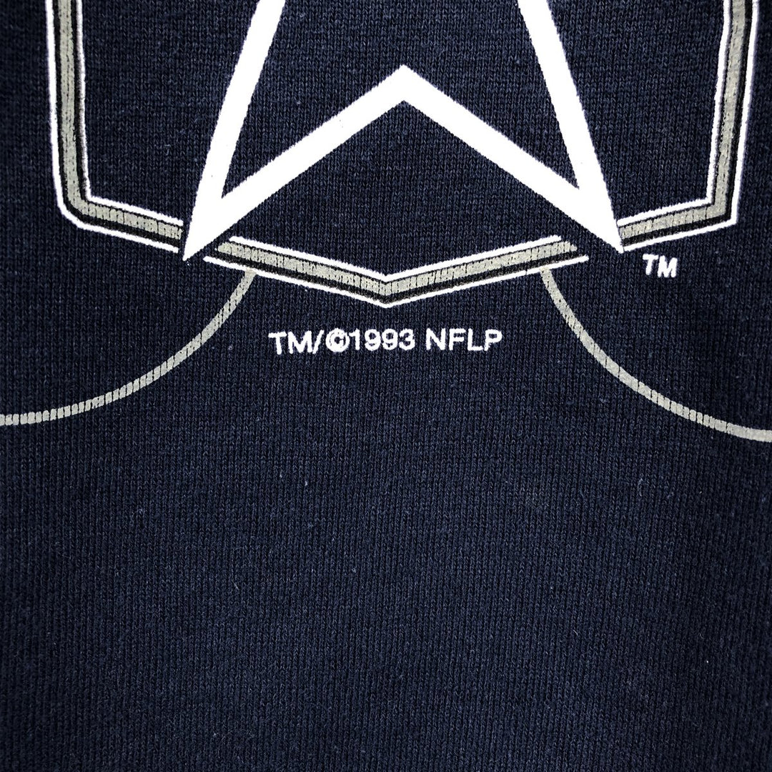 90'S LOGO7 NFL Dallas Cowboys Glitter Print Logo Sweatshirt, Made in USA, Men's Size L (Equivalent), Vintage cotton navy blue type Vintage Second Hand