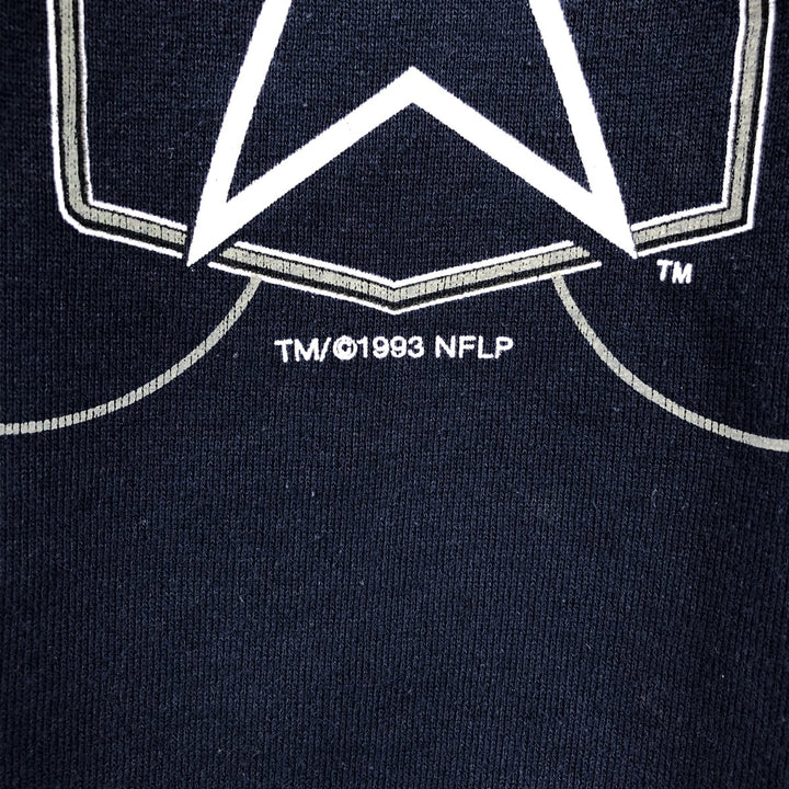 90'S LOGO7 NFL Dallas Cowboys Glitter Print Logo Sweatshirt, Made in USA, Men's Size L (Equivalent), Vintage cotton navy blue type Vintage Second Hand