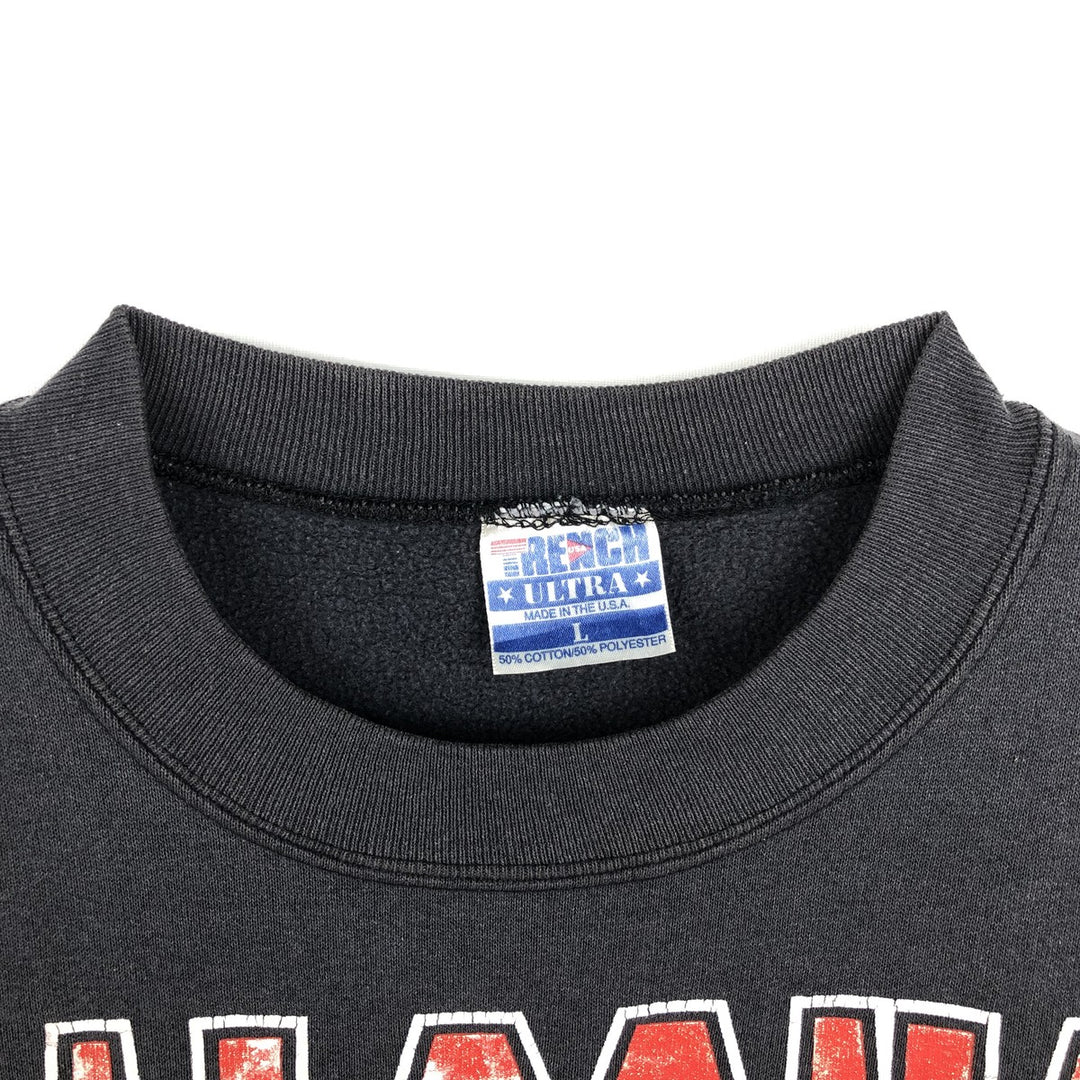 90'S TRENCH ULTRA NFL Atlanta Falcons Print Sweatshirt, Made in USA, Men's Size L (approx.) cotton Charcoal Vintage Second Hand