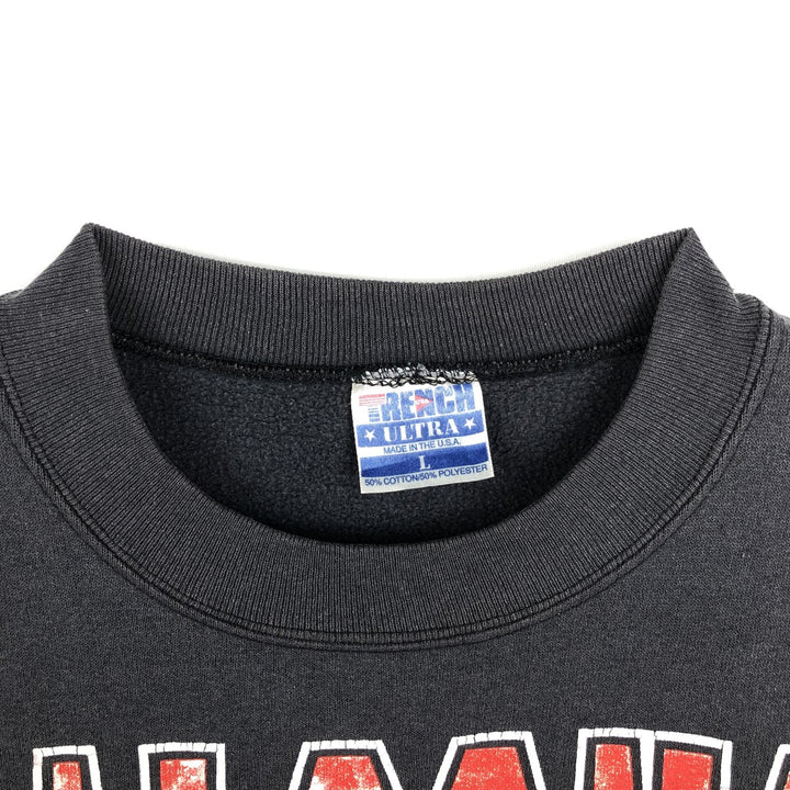 90'S TRENCH ULTRA NFL Atlanta Falcons Print Sweatshirt, Made in USA, Men's Size L (approx.) cotton Charcoal Vintage Second Hand