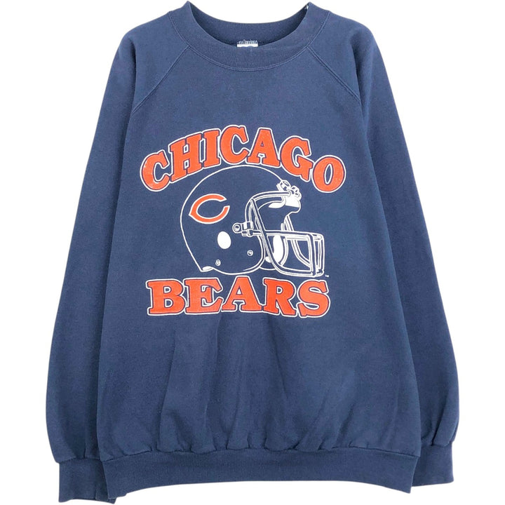 Trench NFL CHICAGO BEARS logo sweatshirt, made in USA, men's size XL. polyester navy blue type Vintage Second Hand