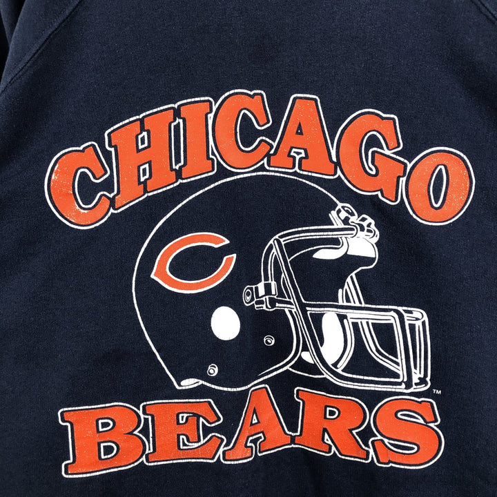 Trench NFL CHICAGO BEARS logo sweatshirt, made in USA, men's size XL. polyester navy blue type Vintage Second Hand