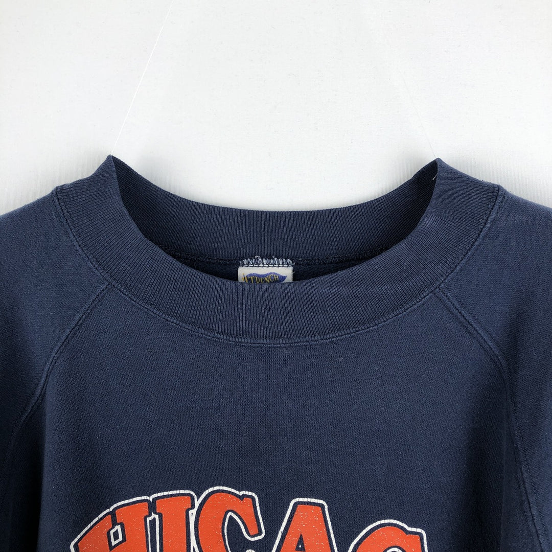 Trench NFL CHICAGO BEARS logo sweatshirt, made in USA, men's size XL. polyester navy blue type Vintage Second Hand
