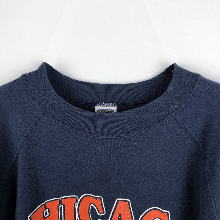 Trench NFL CHICAGO BEARS logo sweatshirt, made in USA, men's size XL. polyester navy blue type Vintage Second Hand