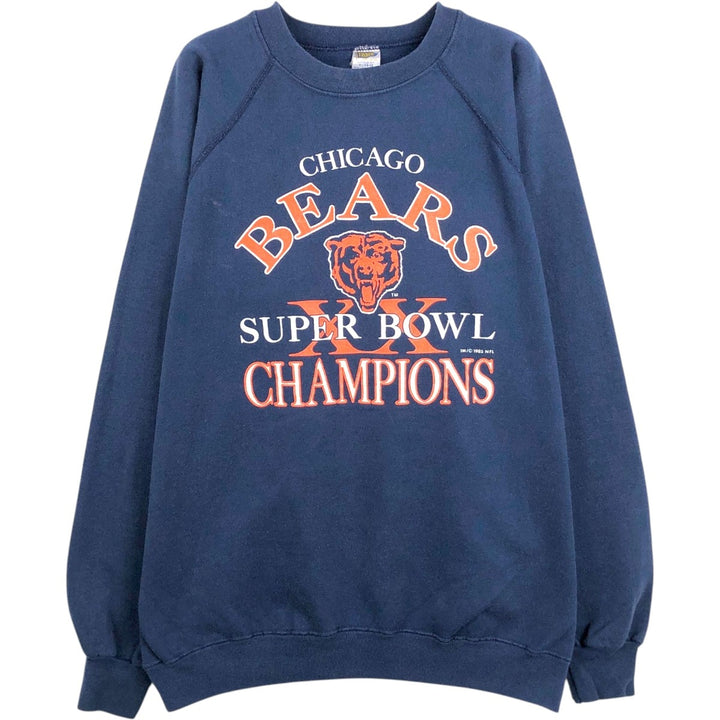 80'S TRENCH NFL CHICAGO BEARS Logo Sweatshirt, Made in USA, Men's XL equivalent, Vintage polyester navy blue type Vintage Second Hand