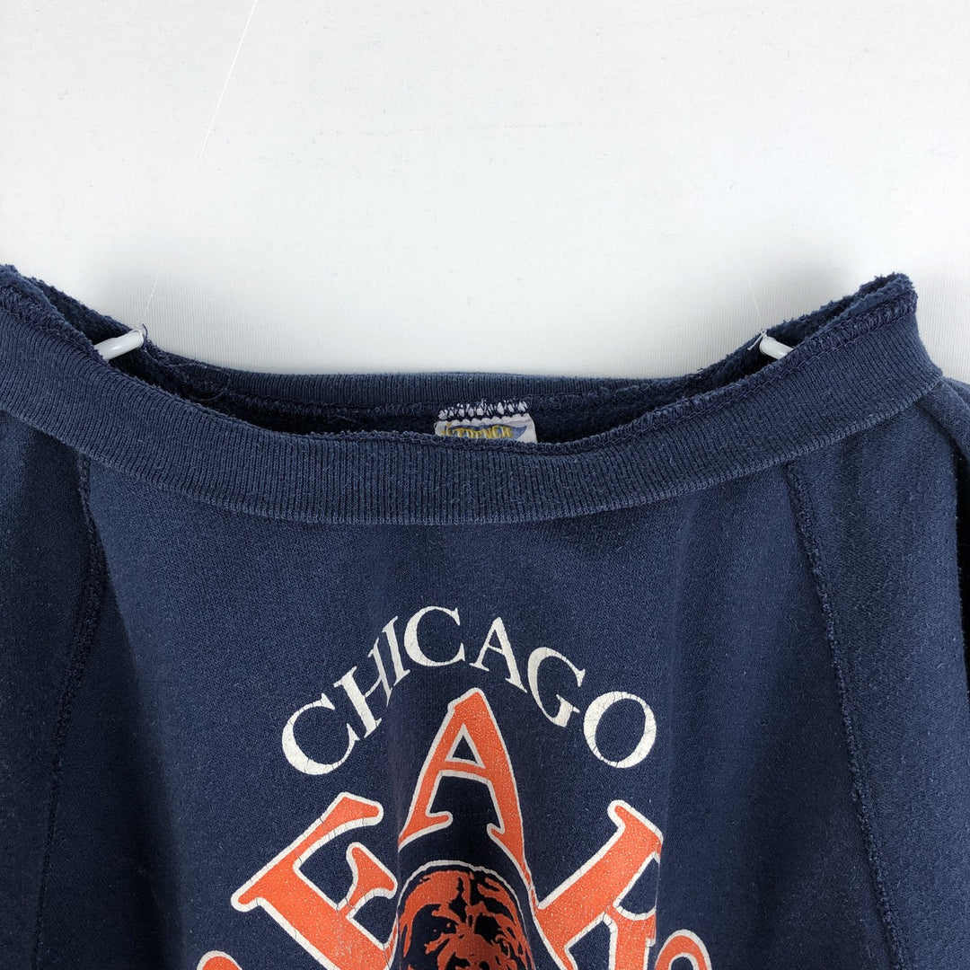 80'S TRENCH NFL CHICAGO BEARS Logo Sweatshirt, Made in USA, Men's XL equivalent, Vintage polyester navy blue type Vintage Second Hand