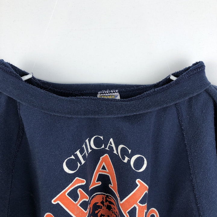 80'S TRENCH NFL CHICAGO BEARS Logo Sweatshirt, Made in USA, Men's XL equivalent, Vintage polyester navy blue type Vintage Second Hand