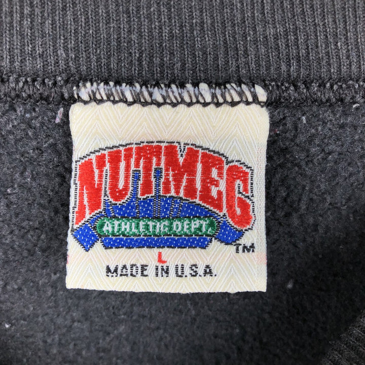90'S NUTMEG NFL Green Bay Packers Logo Sweatshirt, Made in USA, Men's Size L (approx.), Vintage cotton black type Vintage Second Hand