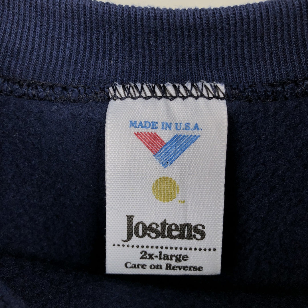 80s-90'S Jostens NFL Chicago Bears Logo Sweatshirt, Made in USA, Men's XXL equivalent, Vintage polyester navy blue type Vintage Second Hand