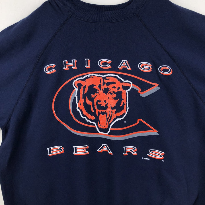 80s-90'S Jostens NFL Chicago Bears Logo Sweatshirt, Made in USA, Men's XXL equivalent, Vintage polyester navy blue type Vintage Second Hand