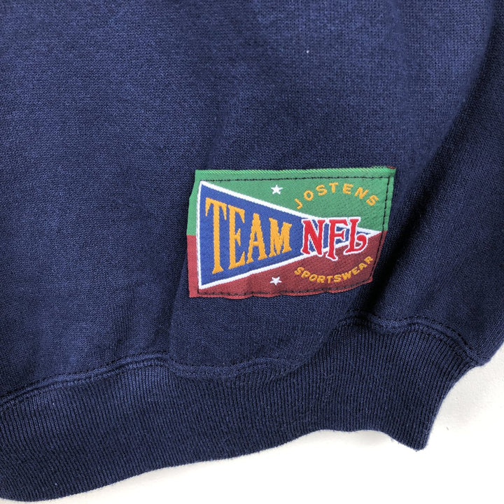 80s-90'S Jostens NFL Chicago Bears Logo Sweatshirt, Made in USA, Men's XXL equivalent, Vintage polyester navy blue type Vintage Second Hand