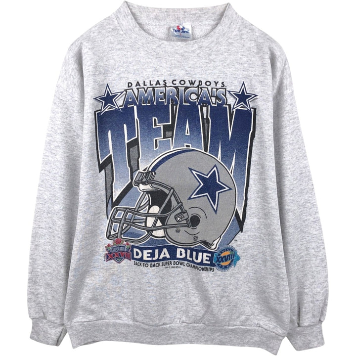 90'S Tee Jays NFL Dallas Cowboys Logo Sweatshirt, Made in USA, Men's Size L (Equivalent), Vintage polyester gray type Vintage Second Hand