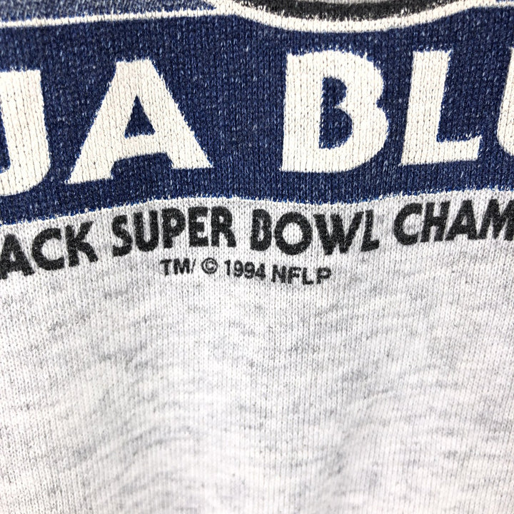 90'S Tee Jays NFL Dallas Cowboys Logo Sweatshirt, Made in USA, Men's Size L (Equivalent), Vintage polyester gray type Vintage Second Hand