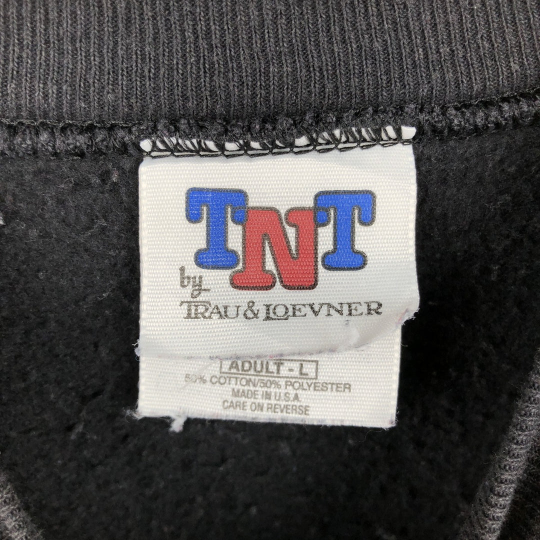 90'S TNT by TRAU & LOEVNER NFL Baltimore Ravens Logo Sweatshirt (Men's Size L) cotton black type Vintage Second Hand
