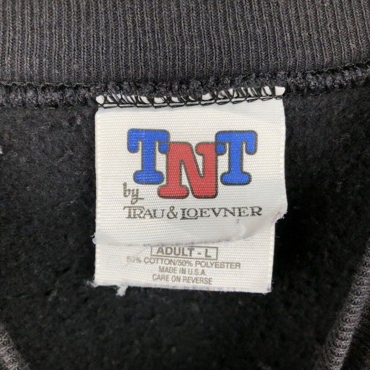 90'S TNT by TRAU & LOEVNER NFL Baltimore Ravens Logo Sweatshirt (Men's Size L) cotton black type Vintage Second Hand