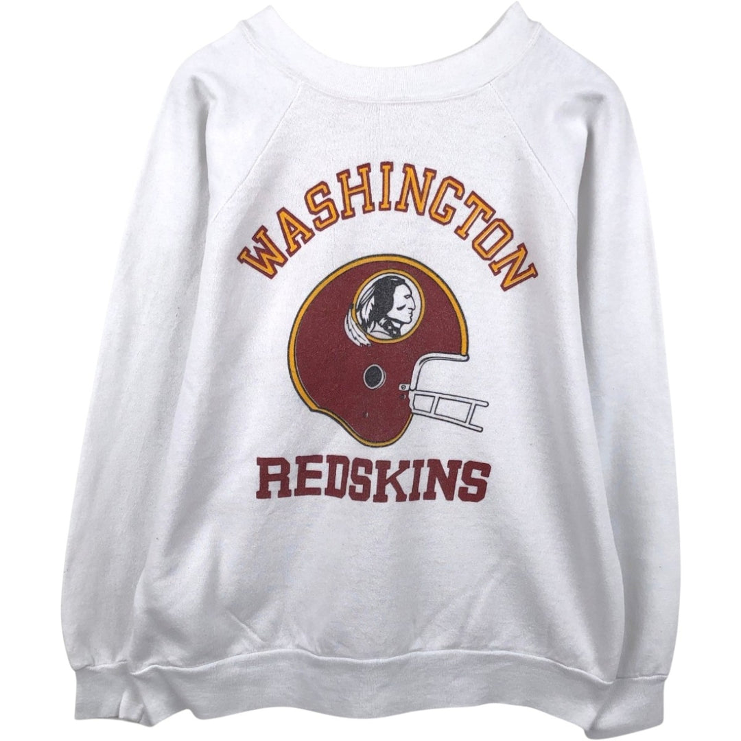 1980'S 202 USA NFL Washington Redskins Logo Sweatshirt, Made in USA, Men's Size L (approx.) polyester white type Vintage Second Hand