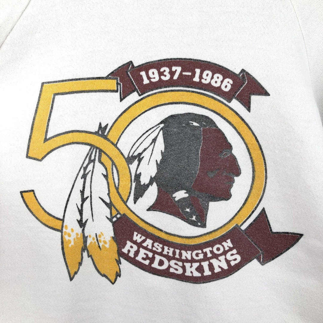1980'S 202 USA NFL Washington Redskins Logo Sweatshirt, Made in USA, Men's Size L (approx.) polyester white type Vintage Second Hand