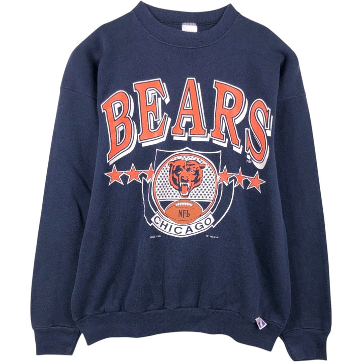 90'S LOGO7 NFL CHICAGO BEARS Logo Sweatshirt, Made in USA, Men's XL equivalent, Vintage cotton navy blue type Vintage Second Hand