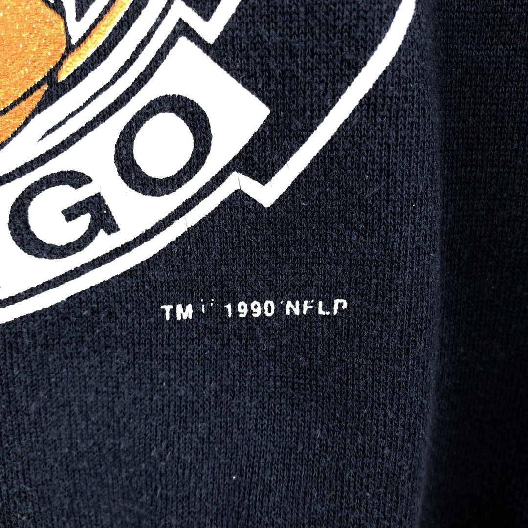 90'S LOGO7 NFL CHICAGO BEARS Logo Sweatshirt, Made in USA, Men's XL equivalent, Vintage cotton navy blue type Vintage Second Hand