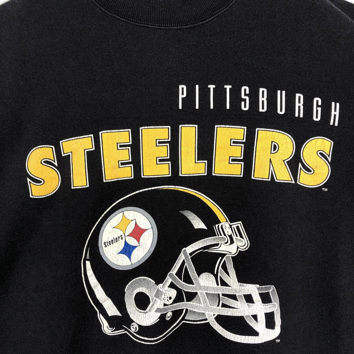90'S Hanes NFL Pittsburgh Steelers Logo Sweatshirt, Made in USA, Men's XXL equivalent, Vintage cotton black type Vintage Second Hand